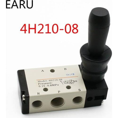 1pc 5 Way 2 Pos 1/4" PT BSP Hand Lever Operated Air Manual Control Pneumatic Valve 4H210-08 5 Port 2 Position Wholesale