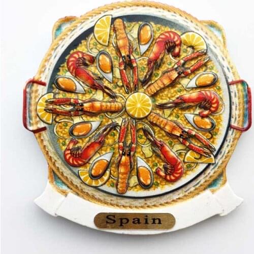 QIQIPP Spanish cultural and creative tourist souvenirs special snacks paella magnetic refrigerator collection gift