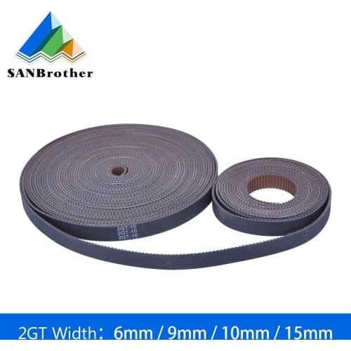 2GT belt synchronous belt GT2 Timing belt Width 6MM 9MM 10MM 15MM wear resistant for Ender3 cr10 Anet 3D Printer