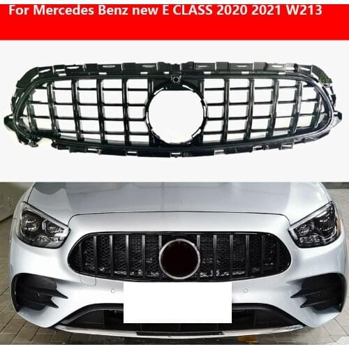 For Newest Mercedes Benz E class W213 GT Grille Vertical Grill E260 E300 E350 Amg Line Sports 2020 2021 Model GT GTR Grill
