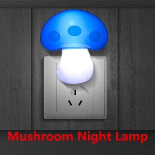 Christmas Gift LED Night Lights Mushroom Night Lamp Children Bedroom Decor Wall Lamps for Kid Room Bedside Lamp US/EU Plug Lamps