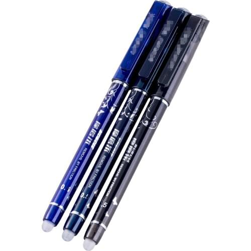 Wholesale 0.5 mm erasable blue pen / black ink refill magic ballpoint pen office supplies exam student spare parts, unisex