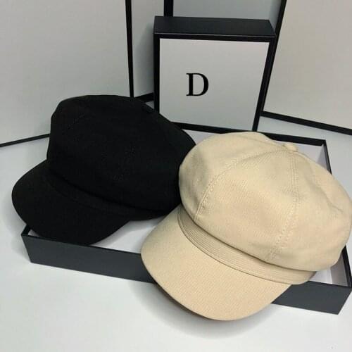 HT058 Auutmn Winter Hats for Women Solid Plain Octagonal Newsboy Cap Men Ladies Casual Wool Hat Winter Beret Women Painter Cap