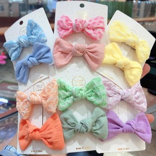 New Korean Cute Colorfull Children Gril Makaron AB Bow Butterfly Hairpin Baby Hair Side Clip Sweet Candy Headdress