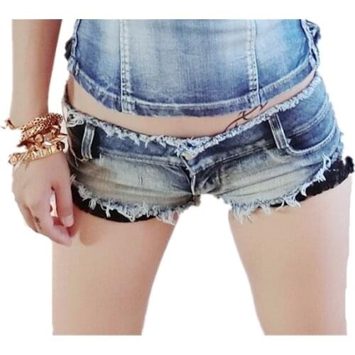 HOT SELLING Summer Women Sexy Cut Off Low Waist Lace Shorts Women Denim Jeans Super Short Shorts Mini Shorts Free Shipping
