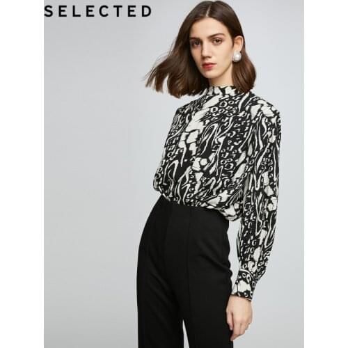 SELECTED Womens New Style Fashion Top with Black and White Patterm S|420451003
