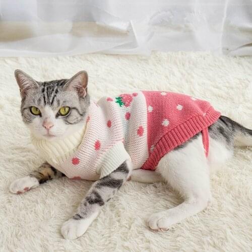 Winter Heart Dog Clothes Warm Christmas Cat Sweater for Small Dogs Pet Clothing Coat Knitting Crochet Cloth Jersey Perro
