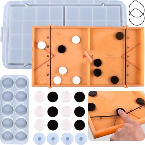 1 Set Bouncy Chess Crystal Epoxy Mold For Handmade DIY Parent-child Interactive Game Silicone Mould Home Accessories Making Tool