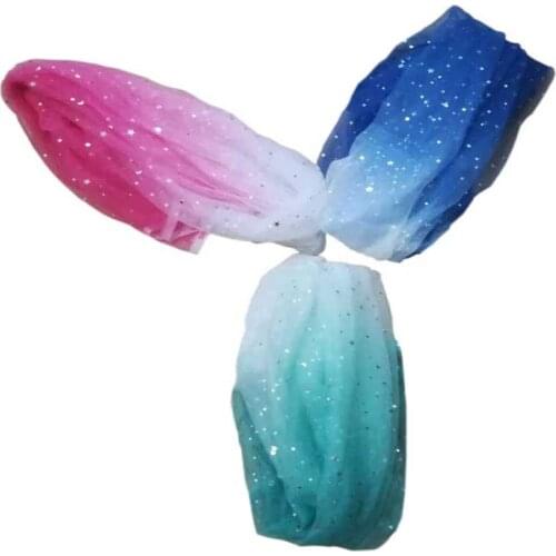 1m Rainbow gradient Two-color star moon tulle sequins fabric sewing princess fabrics baby shower skirt wedding party decorations