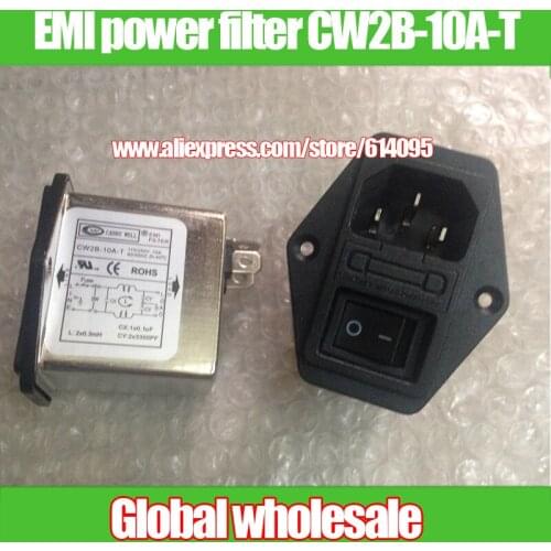 1pcs CANNYWELL 3-in-1 socket with switch fuse / EMI power filter CW2B-10A-T