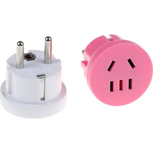 1PC US AU To EU Plug USA AUS To Euro Europe Travel Wall AC Power Plug Wall Charger Outlet Adapter Converter 2 Round Pin Socket