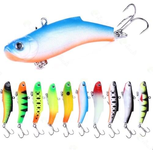 1PC VIB Ice Fishing Lure Soft Lead Bait Pesca 7cm 17g Isca Artificial Bait Sinking Wobbler Winter Fishing Tackle 10 Colors