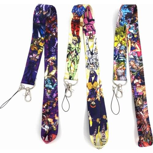 10 Pcs/lot Anime JoJos Bizarre Adventure Phone Rope Strap Chain Neck Strap ID Charm Lanyard Keychain Pendant Toy gift