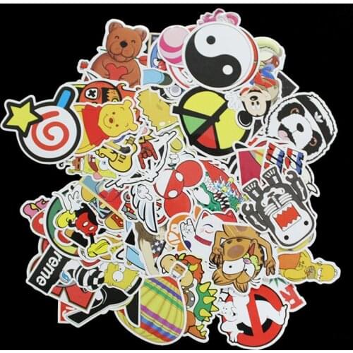100 PCS Stickers F Style Funny Cartoon Vinyl Decal Car Stying Skateboard Luggage Fridge Laptop Home Decor Toys JDM Sticker