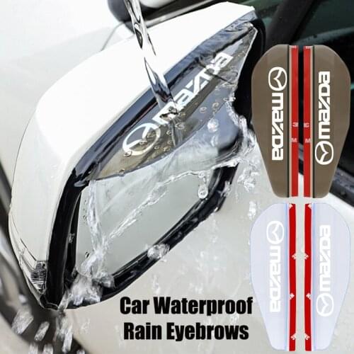 2Pcs Car Waterproof Rain Cover Eyebrow Rear View Mirror Rain Shield Protector For Mazda Mazda3 6 Axela Demio CX3 CX5 CX8 MPE BM