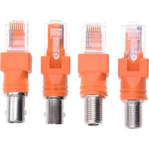 2PCS RJ45 To F /BNC Female Connector Chassis Panel Mount Monitor Electric Accessories