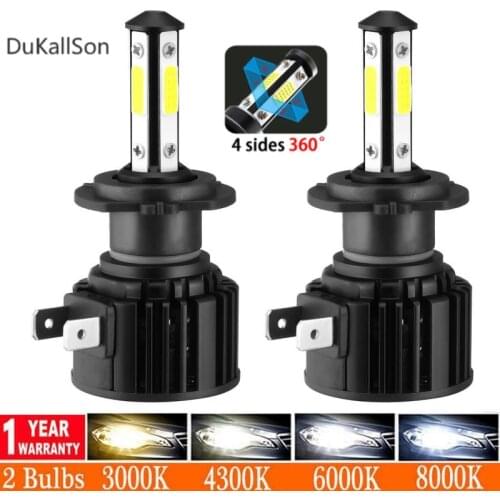 2Pcs H11 LED H4 H7 H11 H8 H9 HB4 HB3 9005 9006 LED Car Headlight Bulb 3000K 6000K 12000K Ice Blue Auto Fog Lamp Car Light 12V