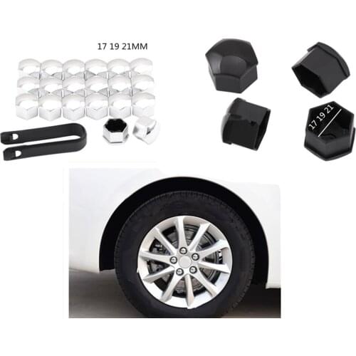 Car shape 20Pcs universal rust 17 19 21mm tire nut screw bolt protection cap dustproof