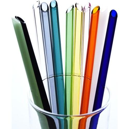 200Pcs/Lot Good Quality Glass Straws Reusable Color Wedding Birthday Party Drinking Straws Thick Straws Kitchen Tool Wholesale