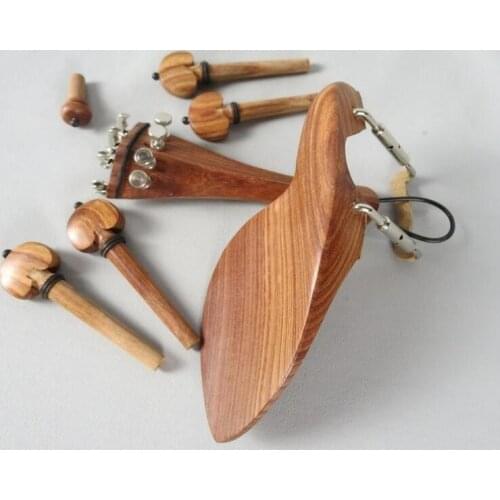5 sets of violin rosewood fittings 4/4,include 4 white fine tuner