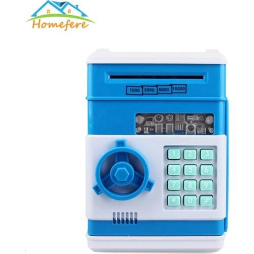 ATM Password Money Box Cash Coins Saving Box Bank Safe Box Automatic Deposit Banknote Kids Gifts