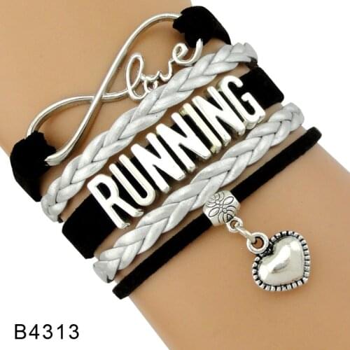 Running Shoe Sneakers Training Marathon Triathlon Track and Field Charm Leather Bracelets for Women