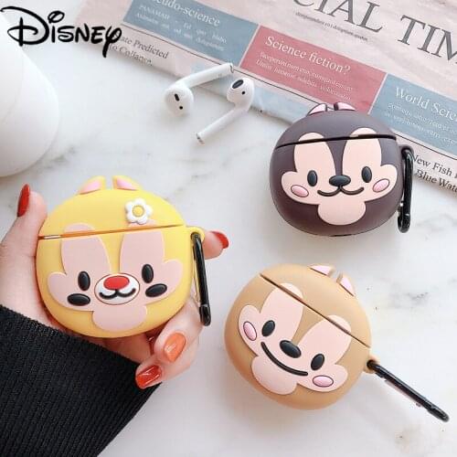 Disney cartoon cute Qiqididi Squirrel Bluetooth-compatible-compatible wireless earphone cover for iPhone airpods1/2 couple