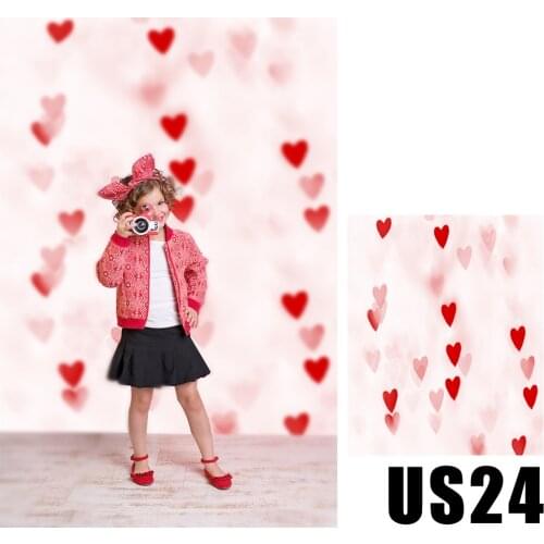 Valentines Day Background Blurred Hearts Love Bokeh Pink Red Backdrops Kids Baby Newborn Photo Studio Booth Portrait Wallpapers