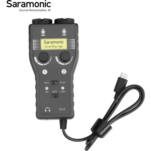 Saramonic 2-Track XLR & 3.5mm Microphone Mixer + Guitar Audio Interface for USB Type-C Devices Samsung Xiaomi Huawei