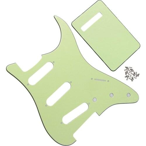 FLEOR NO Mounting Hole Mint Green 3Ply Back Plate Guitar Pickguard SSS For FD ST Guitar Parts