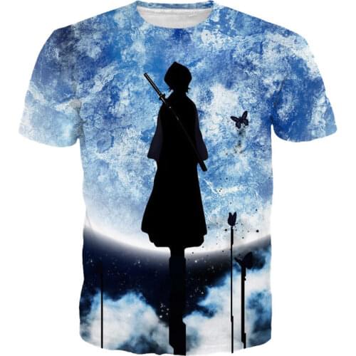 Men Summer Fashion Apace Galaxy T-Shirts Anime Bleach Kuchiki Rukia 3D Printed T Shirt Male Harajuku Hip Hop Tops