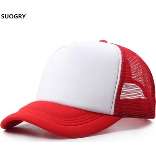 1 PCS Unisex Cap Casual Plain Mesh Baseball Cap Adjustable Snapback Hats For Women Men Hip Hop Trucker Cap Streetwear Dad Hat