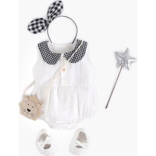 Sanlutoz Summer Newborn Baby Girls Bodysuits Cotton Clothing Baby Fashion Sleeveless Baby Outfit