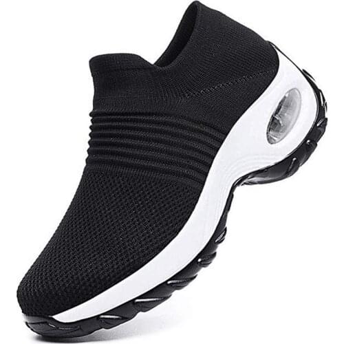 LITTHING 2021 Running Sneakers Breathable Mesh Shoes Platform Sneakers Men Platform Slip-On Sneakers Walking Plus Size 36-43