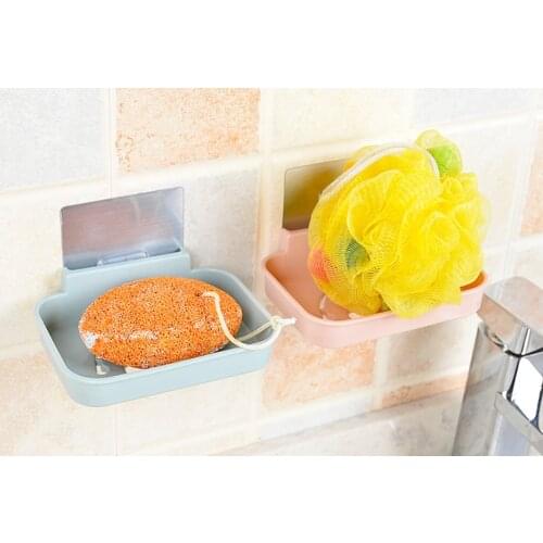 Small smiley face multifunctioanl seamless pasted wall-mounted plastic bathroom shelves shelf