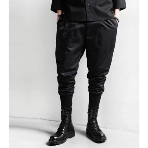 Hot 2020 Men New Punk Personality Harem Pants Mens Feet Nine Points Casual Pants Tide Hairstylist Nightclub Costumes Trousers