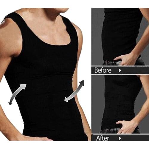 Men Body Shaper Vest Shapewear Slimming Belt Waist Control Shaper Corrective Tummy Belly Slim Underwear Vest for Man Black White
