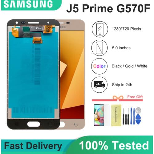 OEM Display for SAMSUNG Galaxy J5 Prime LCD Touch Screen Digitizer G570 SM-G570F On5 2016 2017 G571 G571F Black White Gold
