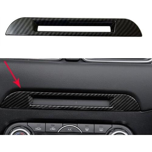 Carbon fiber look Car ABS Center Console Upper Stripe Cover Trim For Mazdas CX-5 CX5 2nd Gen 2017 2018