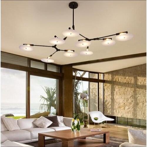 Black Gold Modern Art Pendant Light with Aluminum for Dinning Room Living Room Office Meeting room