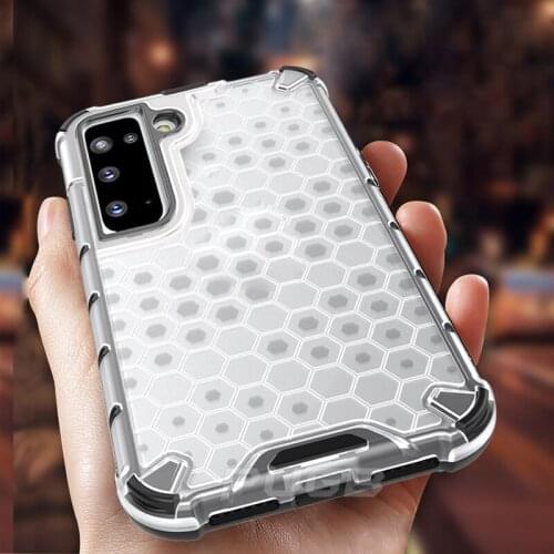 Airbag Honeycomb Shockproof Armor Transparent Case for Samsung Galaxy S21 S20 S10 Plus Note 20 Ultra 10 Plus Hard PC Phone Cover