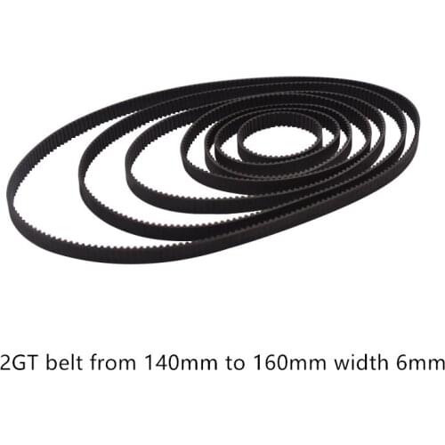 3D printer belt GT2 closed loop rubber 2GT timing240 242 244 250 252 260 264 268 274 278MM Length width 6mm