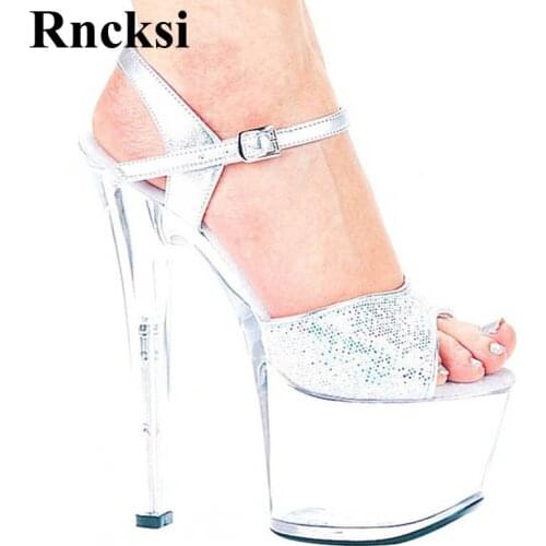 Rncksi New Summer Spring Pole Dance Sexy Women High Platform Open Toe Shoes Cool 17cm High-Heeled Party Dance Shoes Sandals