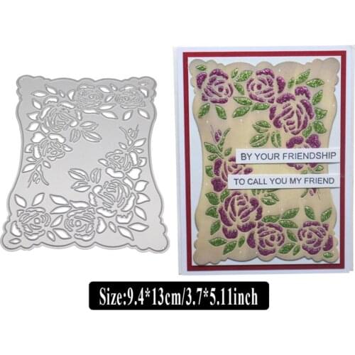 Rose Flower Background Die Cuts for Card Making,URYKE Metal Cutting Dies Stencil Pattern Template for DIY Embossing Scrapbooking