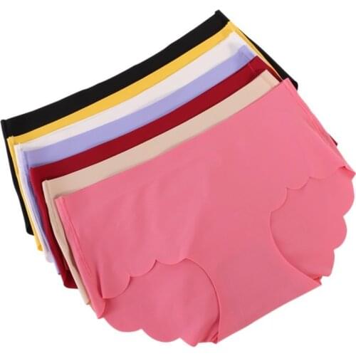 Sexy Panties Women Solid Black White Red Pink Panties Seamless Underwear Plus Size Women Lingerie Briefs Cheap Price