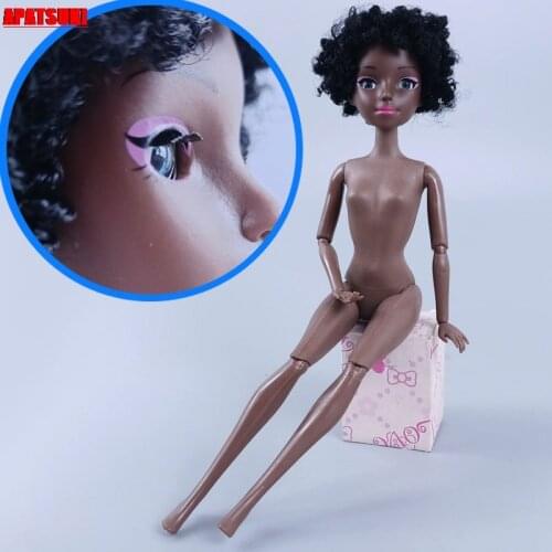 11.5" BJD Doll Nude Naked Jointed Body With 4D Eyes Head 11 Movable Joints Body With Black Hair 1/6 BJD Dolls Accessories Toys