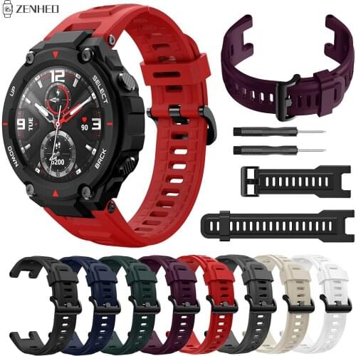 Silicone Bracelet Strap for Huami Amazfit T-REX Smart Watch Band Replacement Watchband for Xiaomi Huami Amazfit T rex Correa