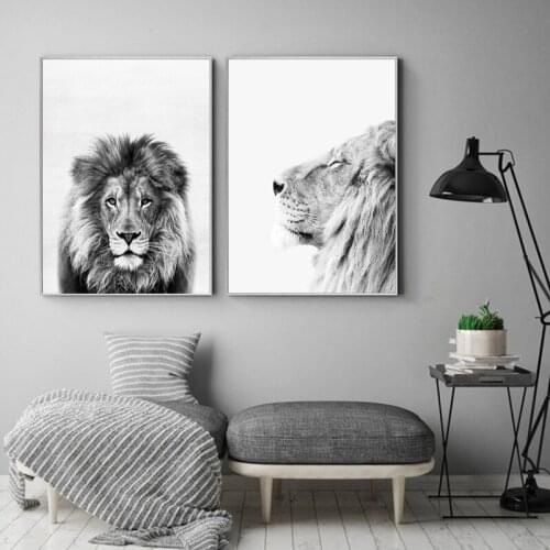 Nordic living room decorative painting animal bedroom black and white home decor posters canvas wall art