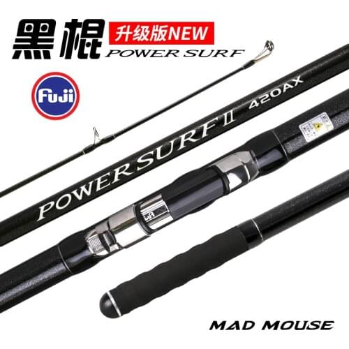 MADMOUSE 2019 NEW Model Japan Quality Full Fuji Surf Rod 4.20M 46T high-carbon 3 Sections 100-250g Surf casting rods