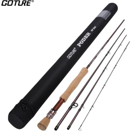 Goture PODER 2.7m Fly Fishing Rod Carbon Fiber 30/36T Fly Rod #4 #5 #7 #8 Saltwater Sea Bass Trout Fly Fishing Rod Fish Feeders